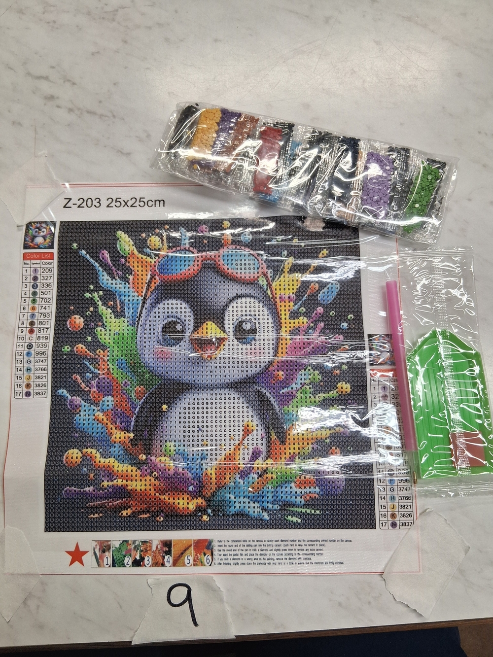 Colorful Penguin Diamond Art Canvas Kit